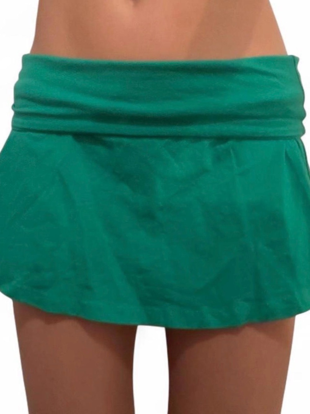H&M Teal Fold-Over Waist Mini Skirt